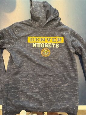 NBA Denver Nuggets Youth Hooded Sweatshirt Navy and Yellow